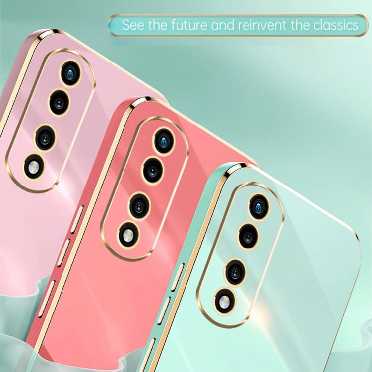 For Honor 80 Pro Flat XINLI Straight Edge 6D Electroplate TPU Phone Case with Ring Holder