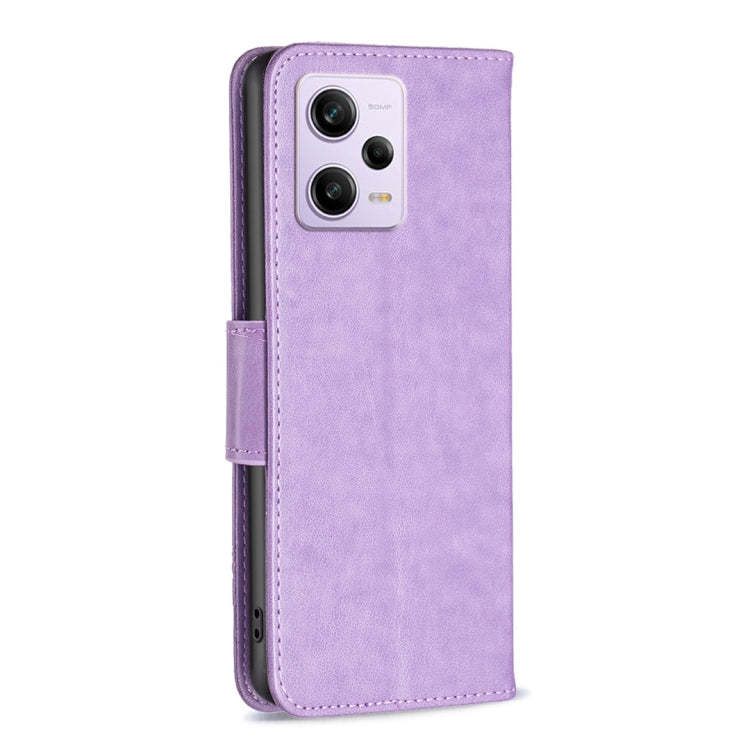 For Xiaomi Redmi Note 12 Pro 5G Global Embossing Two Butterflies Pattern Leather Phone Case