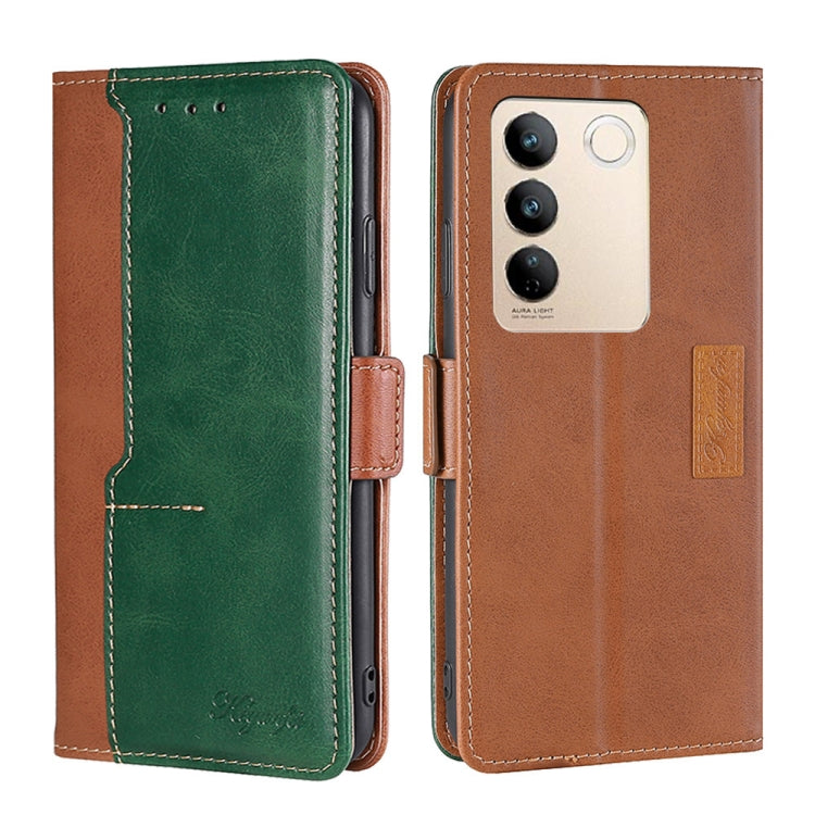 For vivo S16 / S16 Pro Contrast Color Side Buckle Leather Phone Case