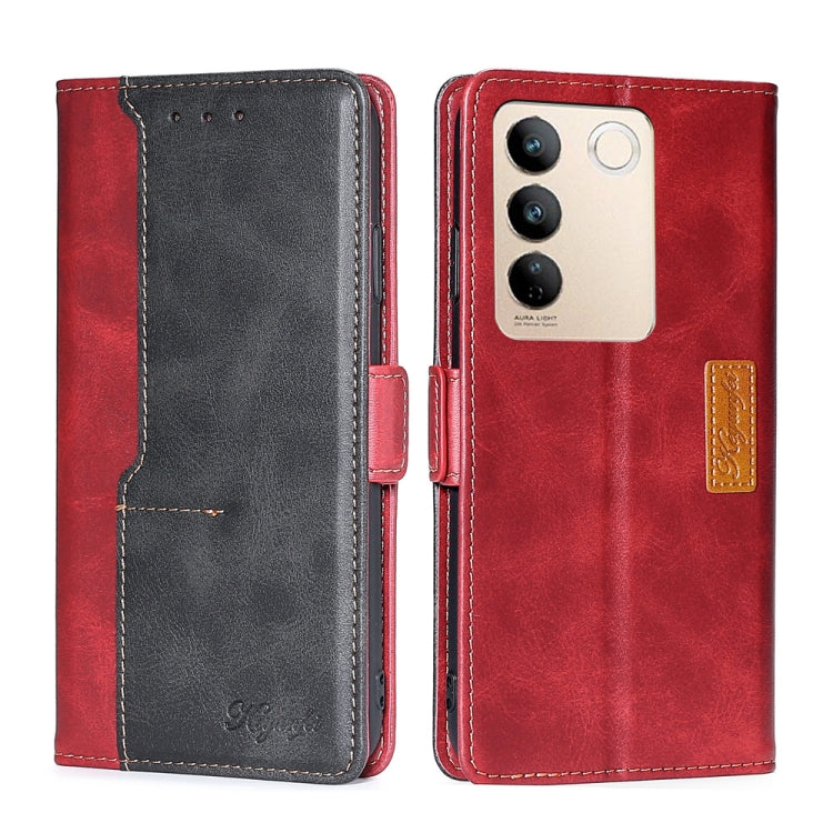 For vivo S16 / S16 Pro Contrast Color Side Buckle Leather Phone Case