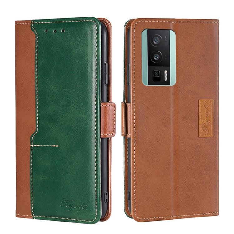 For Xiaomi Redmi K60 / K60 Pro Contrast Color Side Buckle Leather Phone Case