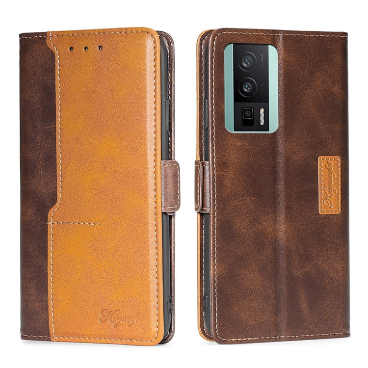 For Xiaomi Redmi K60 / K60 Pro Contrast Color Side Buckle Leather Phone Case