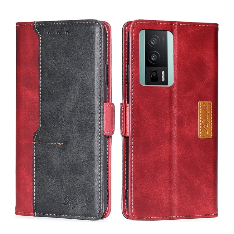 For Xiaomi Redmi K60 / K60 Pro Contrast Color Side Buckle Leather Phone Case