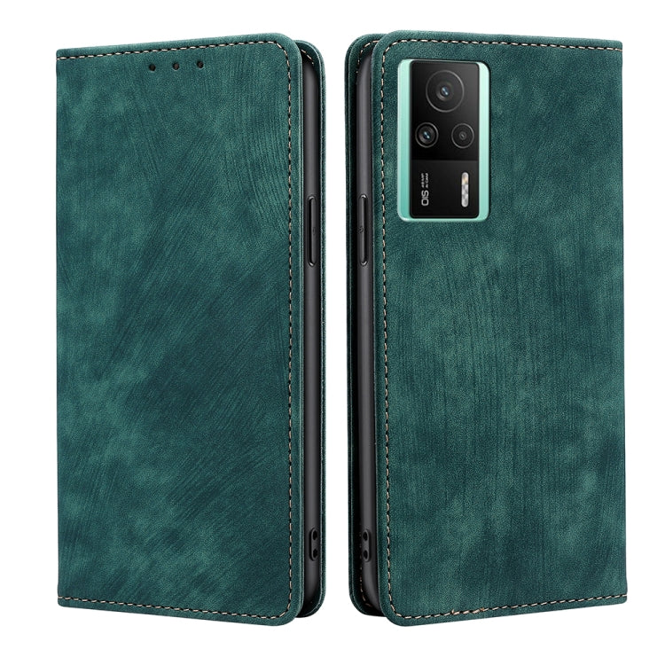 For Xiaomi Redmi K60E RFID Anti-theft Brush Magnetic Leather Phone Case