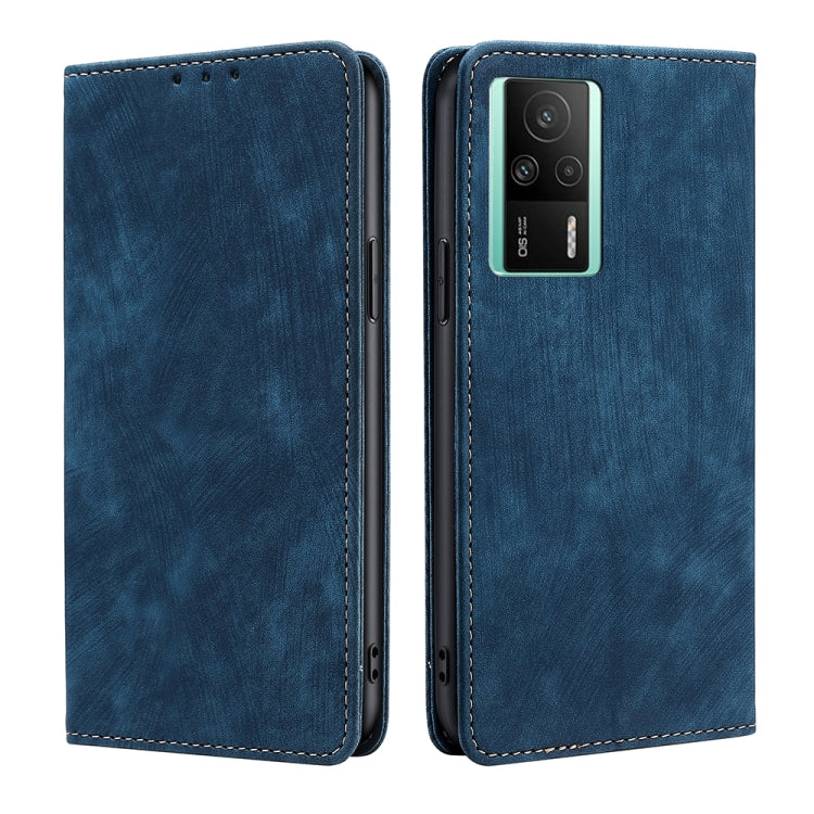 For Xiaomi Redmi K60E RFID Anti-theft Brush Magnetic Leather Phone Case
