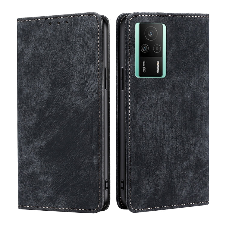 For Xiaomi Redmi K60E RFID Anti-theft Brush Magnetic Leather Phone Case