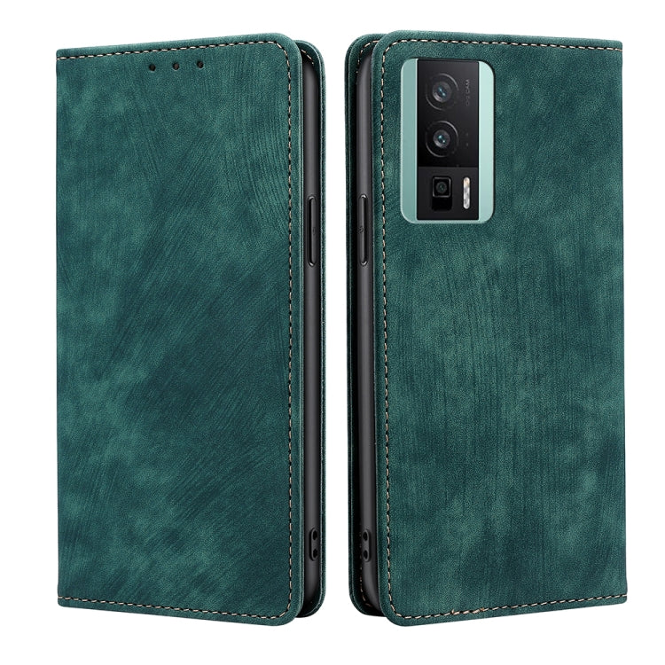 For Xiaomi Redmi K60 / K60 Pro RFID Anti-theft Brush Magnetic Leather Phone Case