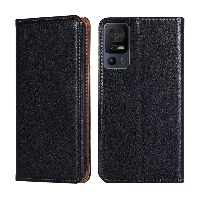 For TCL 40 SE Gloss Oil Solid Color Magnetic Leather Phone Case