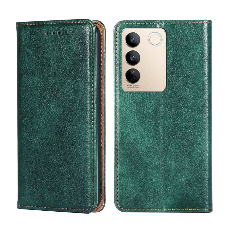 For vivo S16 / S16 Pro Gloss Oil Solid Color Magnetic Leather Phone Case