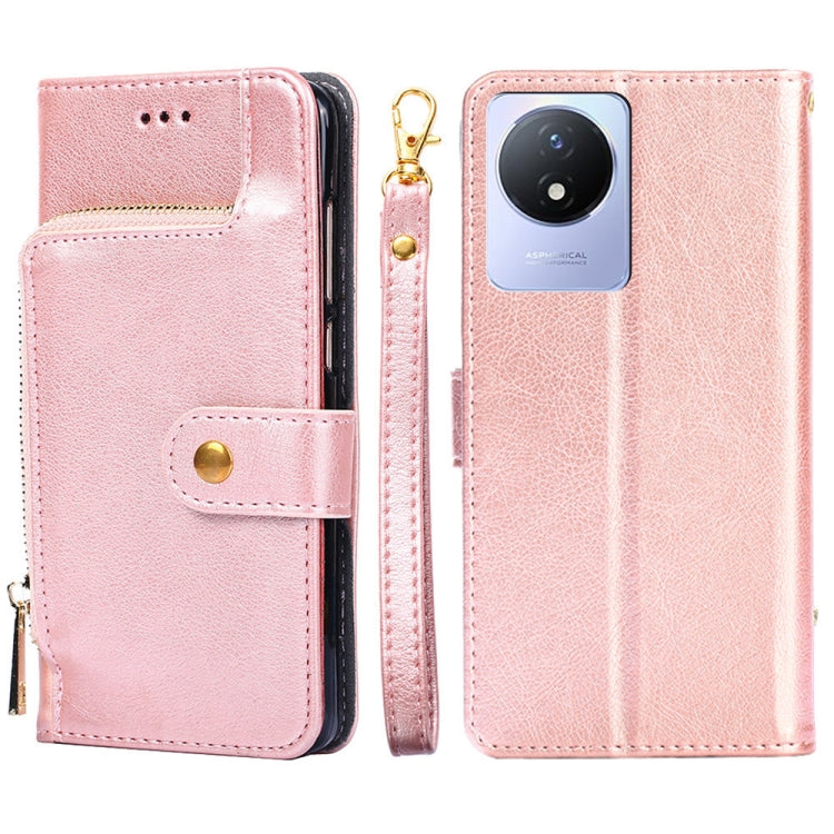 For vivo Y02 4G Zipper Bag Leather Phone Case