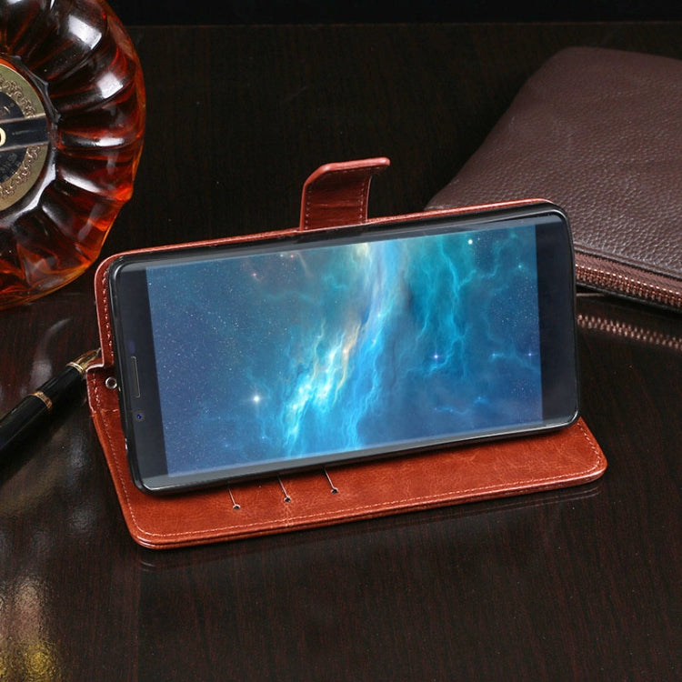 For Doogee X60L idewei Crazy Horse Texture Horizontal Flip Leather Case with Holder & Card Slots & Wallet