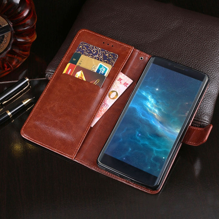 For Doogee X60L idewei Crazy Horse Texture Horizontal Flip Leather Case with Holder & Card Slots & Wallet