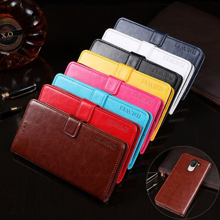 For Doogee X60L idewei Crazy Horse Texture Horizontal Flip Leather Case with Holder & Card Slots & Wallet