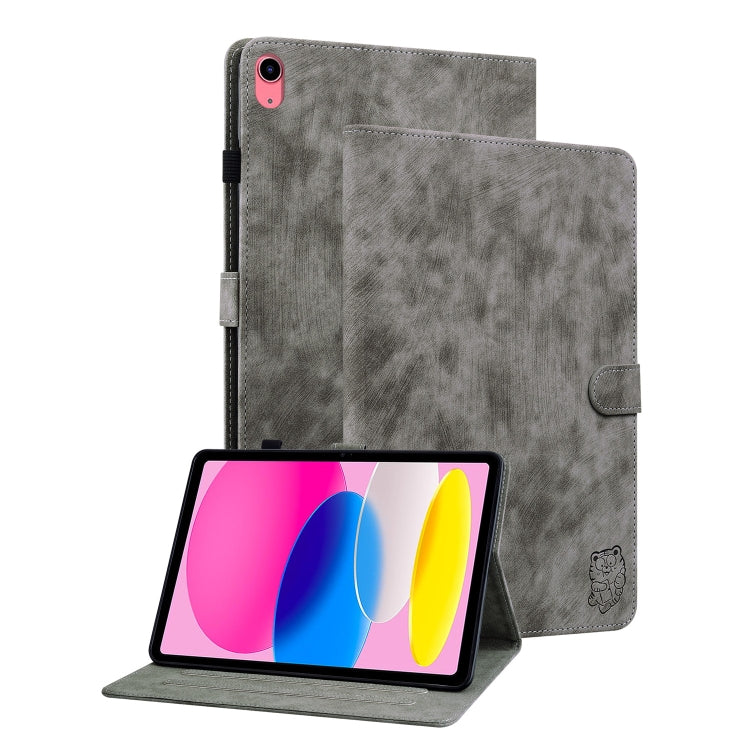 For iPad 10th Gen 10.9 2022 Tiger Pattern Flip Leather Tablet Case