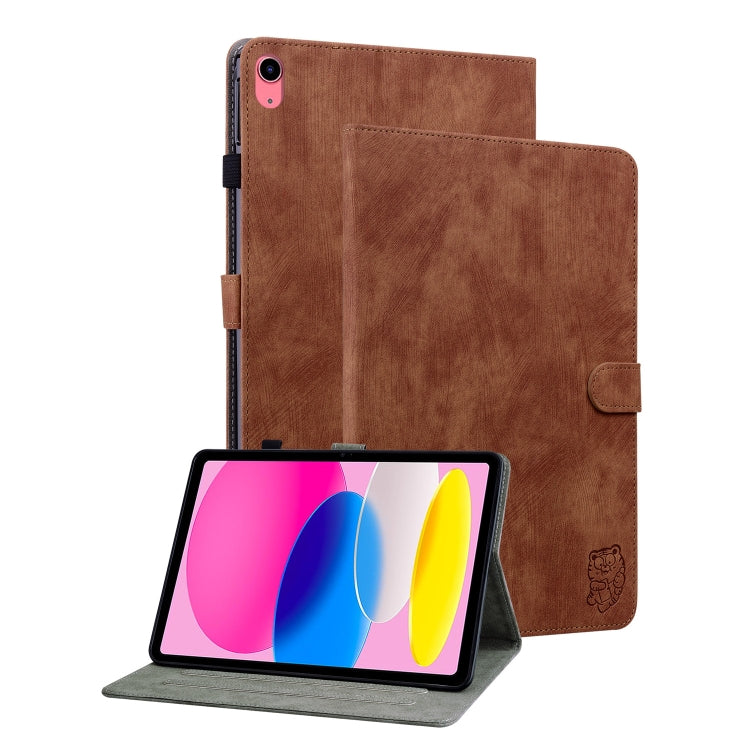 For iPad 10th Gen 10.9 2022 Tiger Pattern Flip Leather Tablet Case