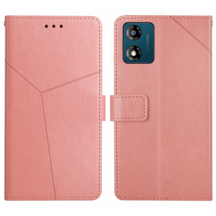 For Motorola Moto E13 4G HT01 Y-shaped Pattern Flip Leather Phone Case
