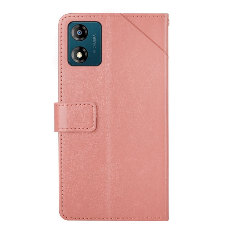 For Motorola Moto E13 4G HT01 Y-shaped Pattern Flip Leather Phone Case