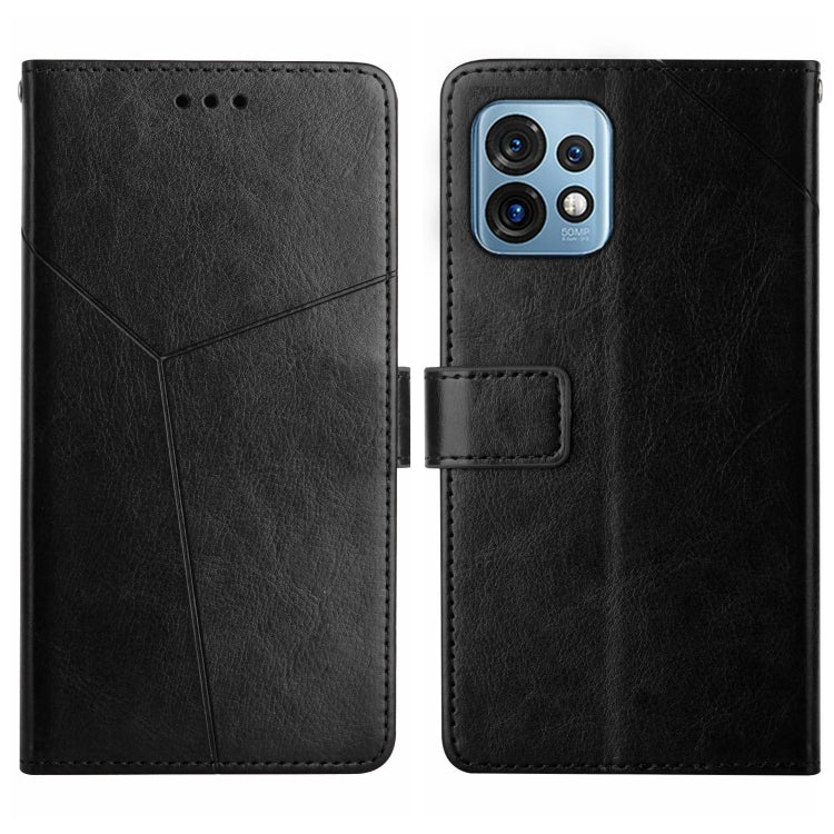 For Motorola Edge+ 2023 HT01 Y-shaped Pattern Flip Leather Phone Case