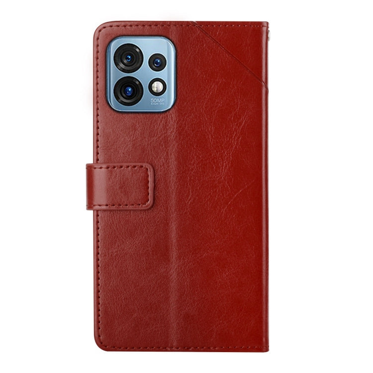 For Motorola Edge+ 2023 HT01 Y-shaped Pattern Flip Leather Phone Case