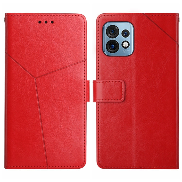For Motorola Edge+ 2023 HT01 Y-shaped Pattern Flip Leather Phone Case