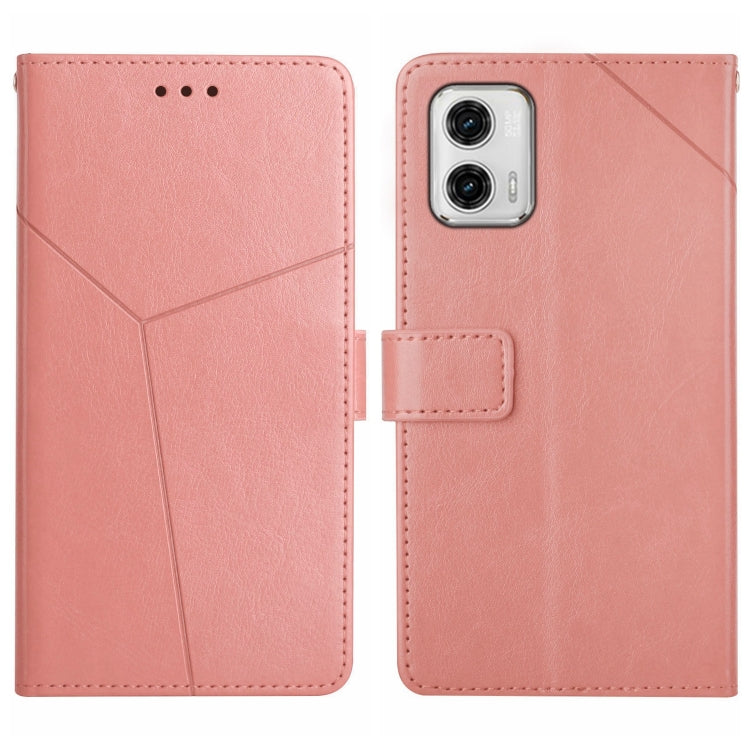 For Motorola Moto G73 5G HT01 Y-shaped Pattern Flip Leather Phone Case