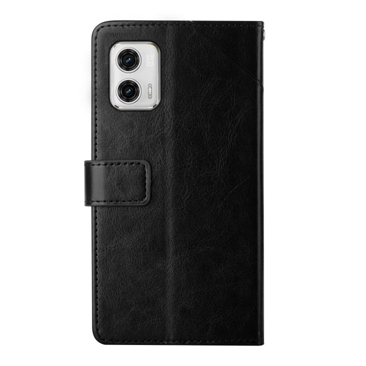 For Motorola Moto G73 5G HT01 Y-shaped Pattern Flip Leather Phone Case