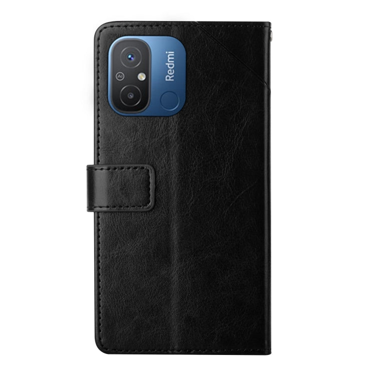 For Xiaomi Redmi 11A 4G HT01 Y-shaped Pattern Flip Leather Phone Case