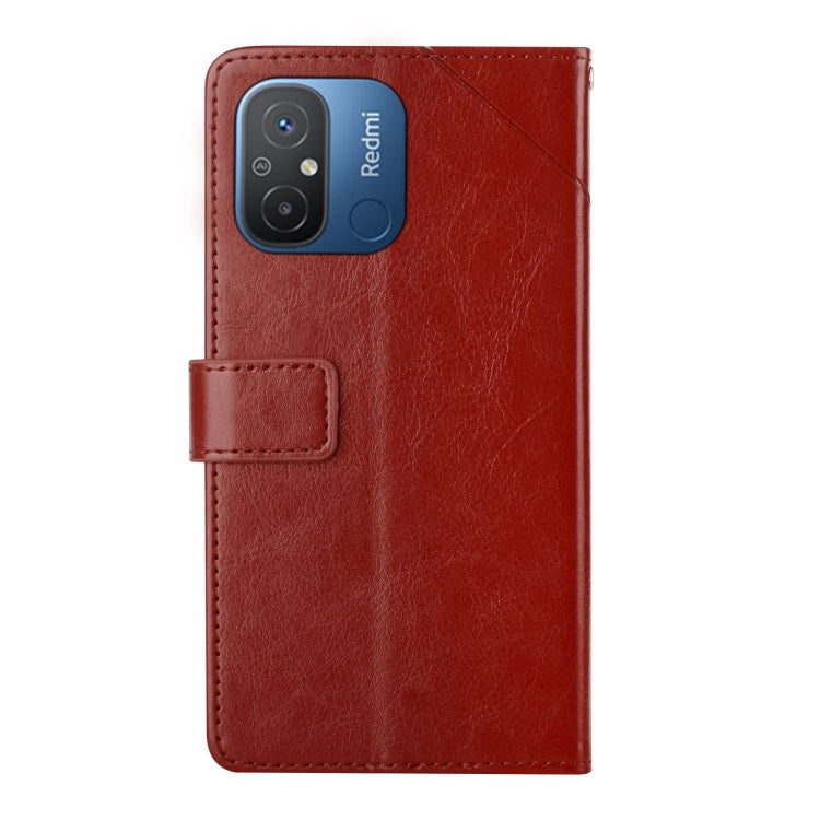For Xiaomi Redmi 11A 4G HT01 Y-shaped Pattern Flip Leather Phone Case