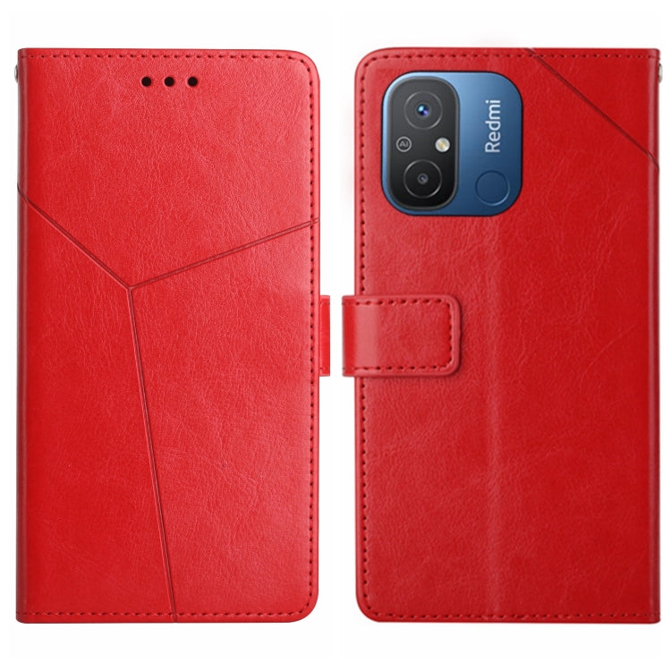 For Xiaomi Redmi 11A 4G HT01 Y-shaped Pattern Flip Leather Phone Case