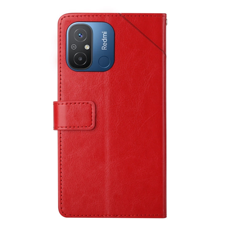 For Xiaomi Redmi 11A 4G HT01 Y-shaped Pattern Flip Leather Phone Case