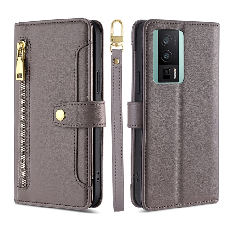 For Xiaomi Redmi K60 / K60 Pro Sheep Texture Cross-body Zipper Wallet Leather Phone Case