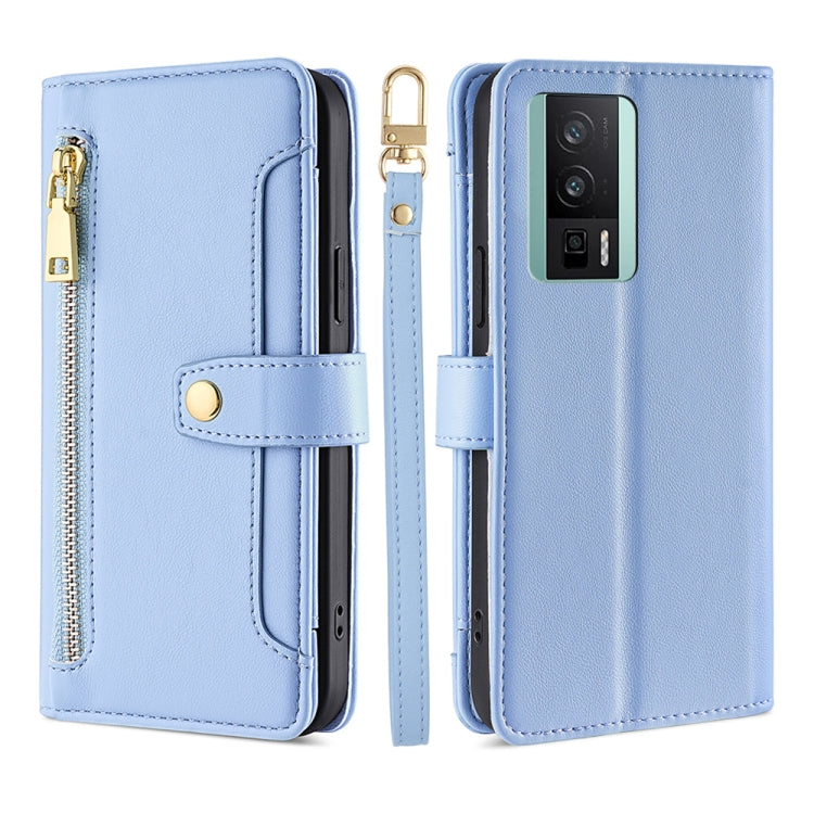 For Xiaomi Redmi K60 / K60 Pro Sheep Texture Cross-body Zipper Wallet Leather Phone Case