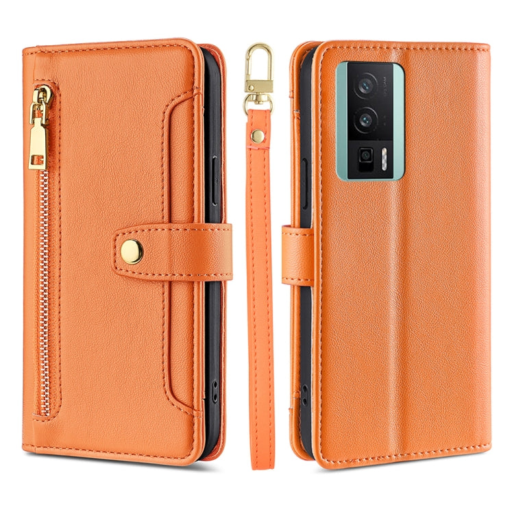 For Xiaomi Redmi K60 / K60 Pro Sheep Texture Cross-body Zipper Wallet Leather Phone Case