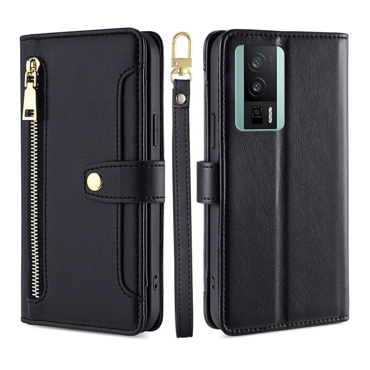 For Xiaomi Redmi K60 / K60 Pro Sheep Texture Cross-body Zipper Wallet Leather Phone Case