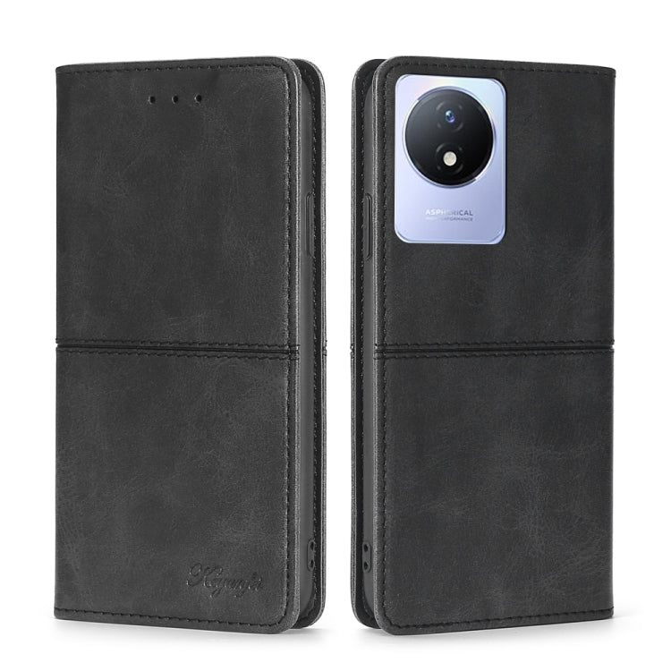 For vivo Y02 4G Cow Texture Magnetic Horizontal Flip Leather Phone Case