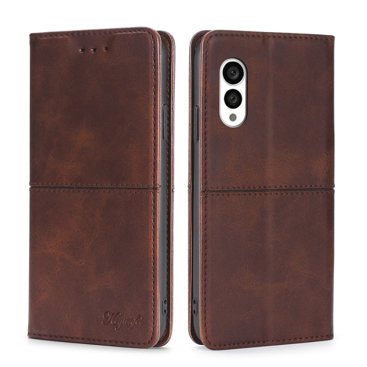 For Fujitsu Arrows N F-51C Cow Texture Magnetic Horizontal Flip Leather Phone Case