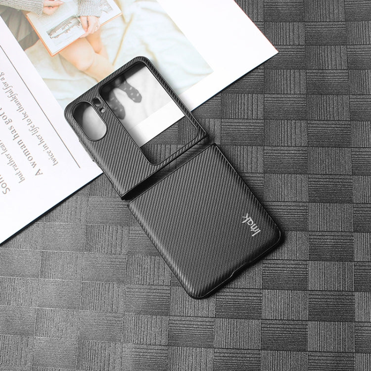 For OPPO Find N2 Flip 5G IMAK Ruiyi Series Carbon Fiber Texture PC Phone Case(Black)