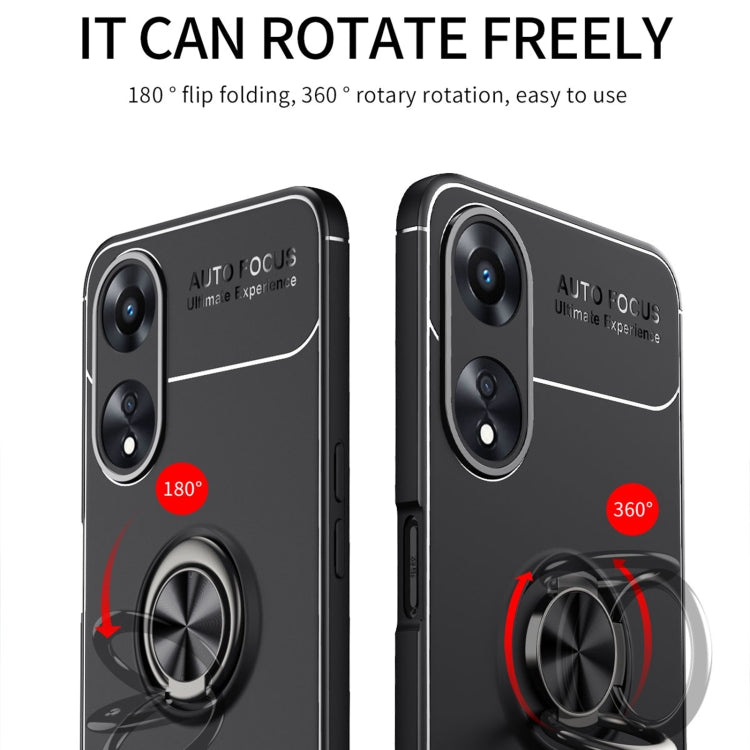 For OPPO A58 5G Metal Ring Holder 360 Degree Rotating TPU Case