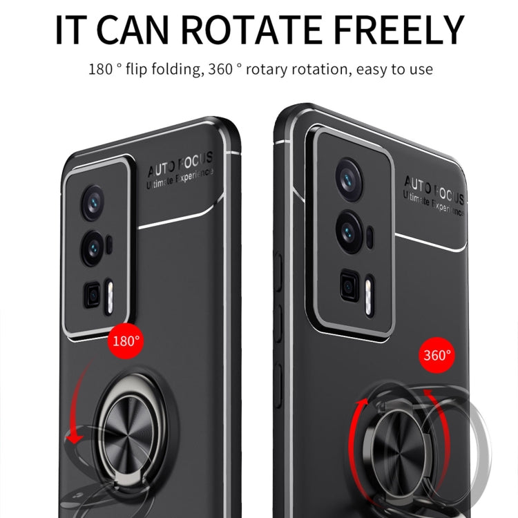 For Xiaomi Redmi K60 Pro Metal Ring Holder 360 Degree Rotating TPU Case