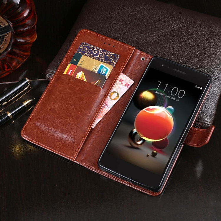 For LG Aristo 2 idewei Crazy Horse Texture Horizontal Flip Leather Case with Holder & Card Slots & Wallet