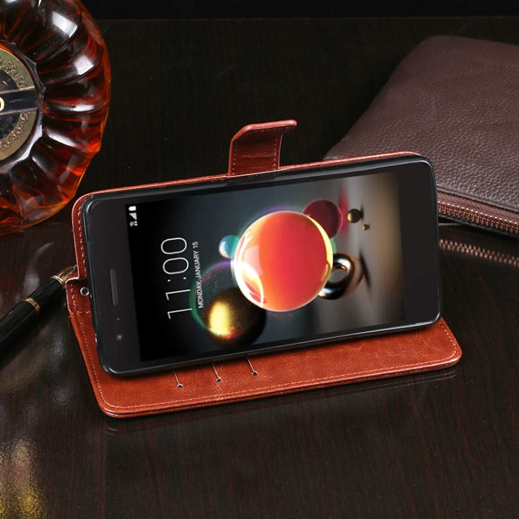 For LG Aristo 2 idewei Crazy Horse Texture Horizontal Flip Leather Case with Holder & Card Slots & Wallet