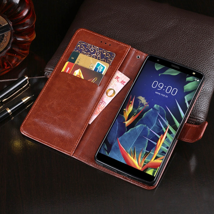 For LG K40 idewei Crazy Horse Texture Horizontal Flip Leather Case with Holder & Card Slots & Wallet