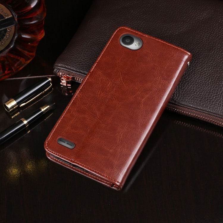 For LG Q6 idewei Crazy Horse Texture Horizontal Flip Leather Case with Holder & Card Slots & Wallet