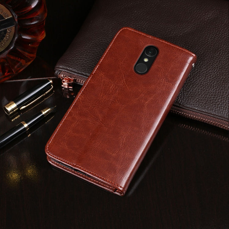 For LG Q7 idewei Crazy Horse Texture Horizontal Flip Leather Case with Holder & Card Slots & Wallet