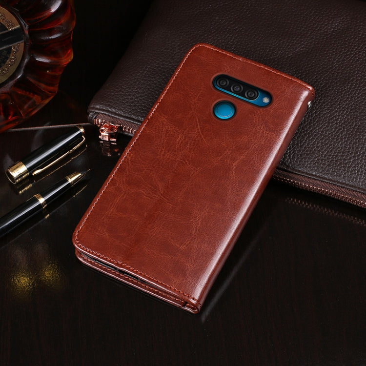 For LG Q60 idewei Crazy Horse Texture Horizontal Flip Leather Case with Holder & Card Slots & Wallet