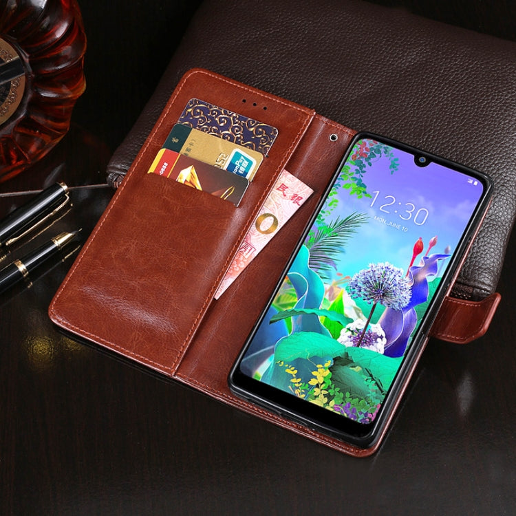 For LG Q60 idewei Crazy Horse Texture Horizontal Flip Leather Case with Holder & Card Slots & Wallet