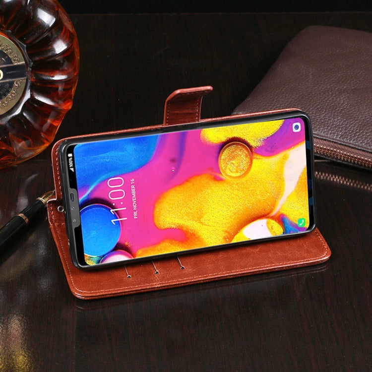 For LG V40 ThinQ idewei Crazy Horse Texture Horizontal Flip Leather Case with Holder & Card Slots & Wallet
