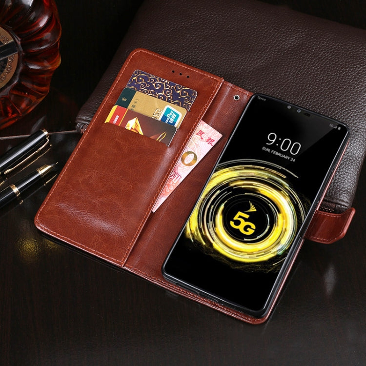For LG V50 ThinQ 5G idewei Crazy Horse Texture Horizontal Flip Leather Case with Holder & Card Slots & Wallet