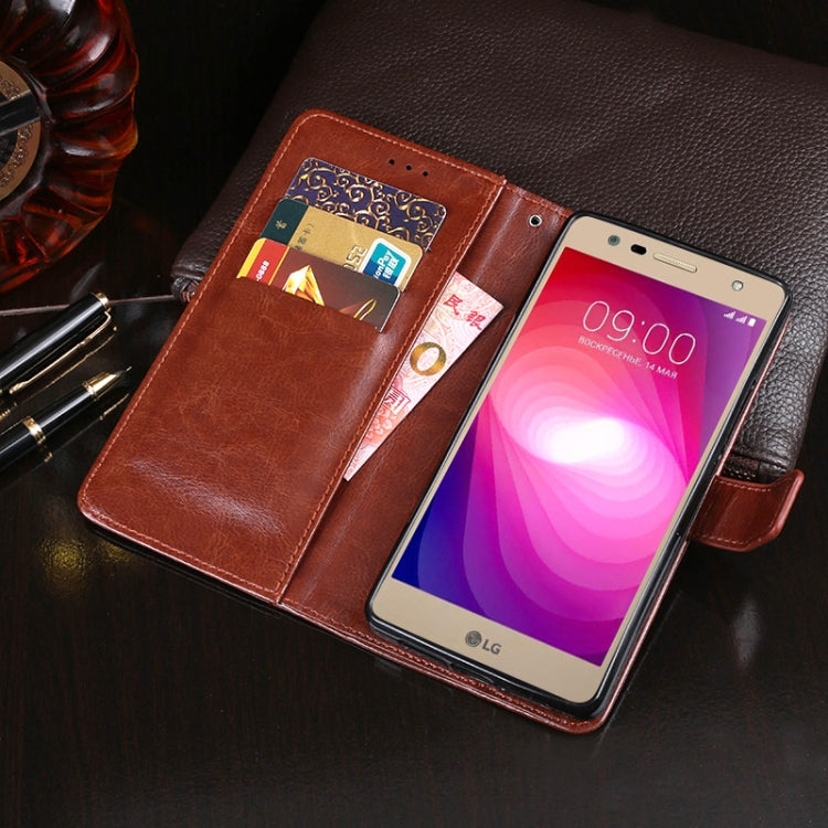 For LG X power2 idewei Crazy Horse Texture Horizontal Flip Leather Case with Holder & Card Slots & Wallet
