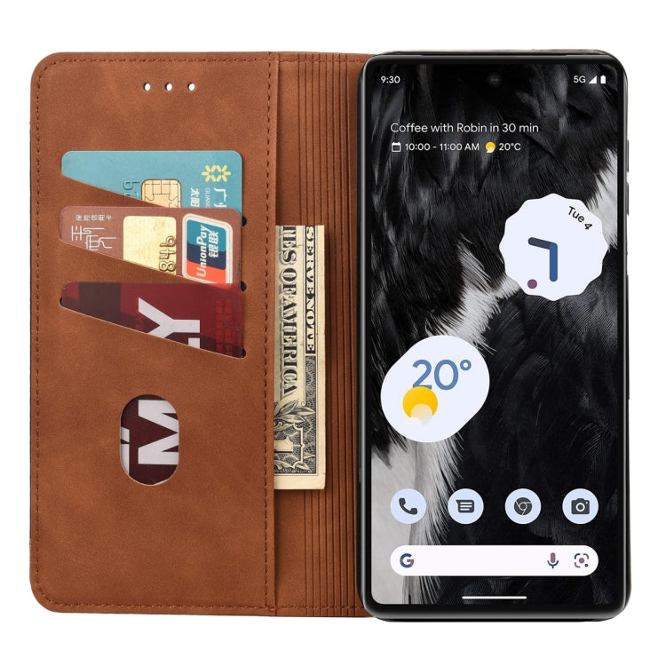 For Google Pixel 7a Skin Feel Splicing Leather Phone Case